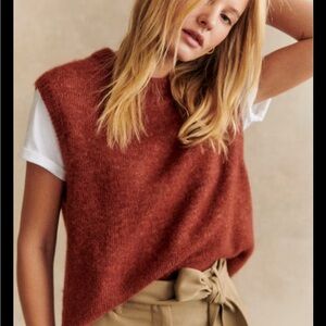 Sezane Brown Crew Neck Sweater